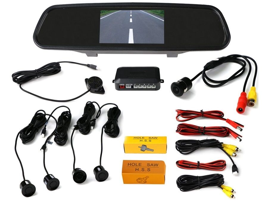 LCD Monitor Car Reverse Rear View Mirror with Sensors